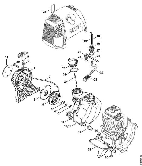 Dispositivo di avviamento, serbatoio carburante BT 130 BT 130 brand Stihl